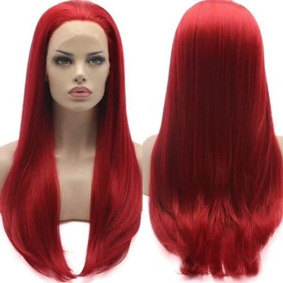 22” Red STRAIGHT Lace Front Wig NEW 200D Red Hair 13x6 Lace Front Wigs Straight Human Hair  main image 3
